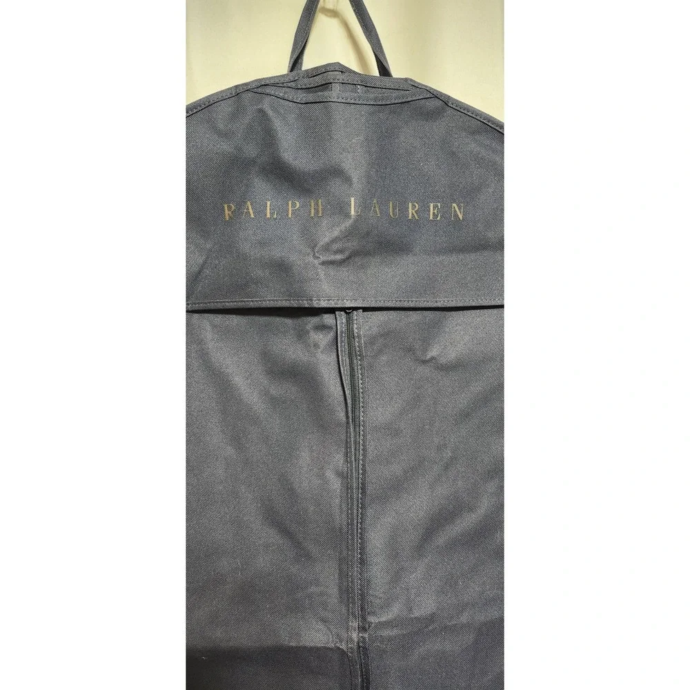 Ralph Lauren Garment Bag Navy Blue Gold Logo Travel Suit Cover Carry Handles